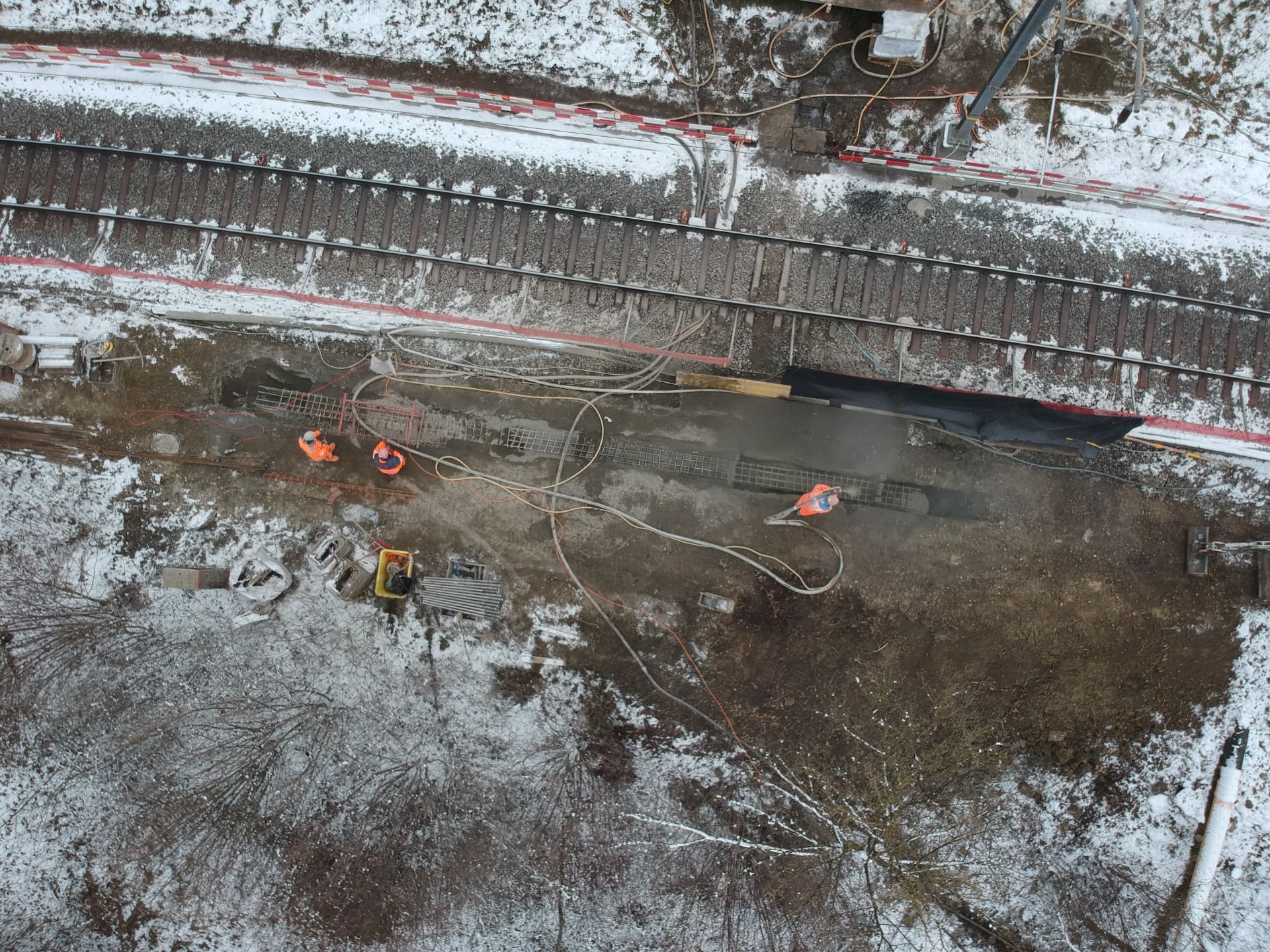 Notsanierung der Bahntrasse Kradolf, Drohnenaufnahme